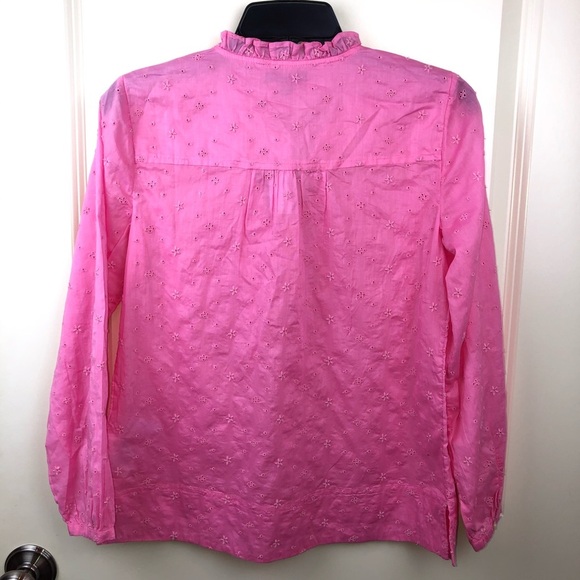 J Crew Pink Ruffle Floral Eyelet Larkspur Pink XXS - Picture 8 of 13